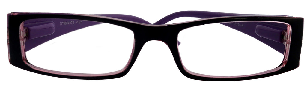 The French (Fleur De  Lis) Bayonetta-style, rectangular High-End Women Reading Glasses Spring temple  Optical Frame  NY Fifth Avenue